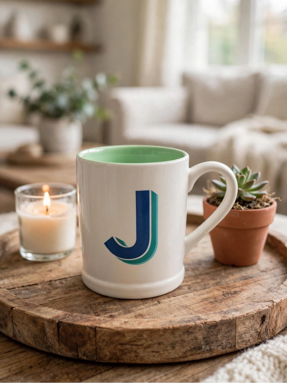 🆕 Indigo Monogram “J” Mug